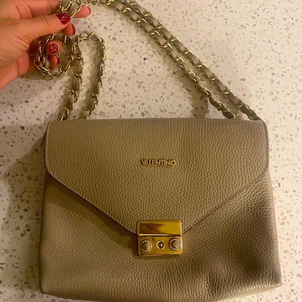 Vintage Valentino Leather Chain Shoulder Bag